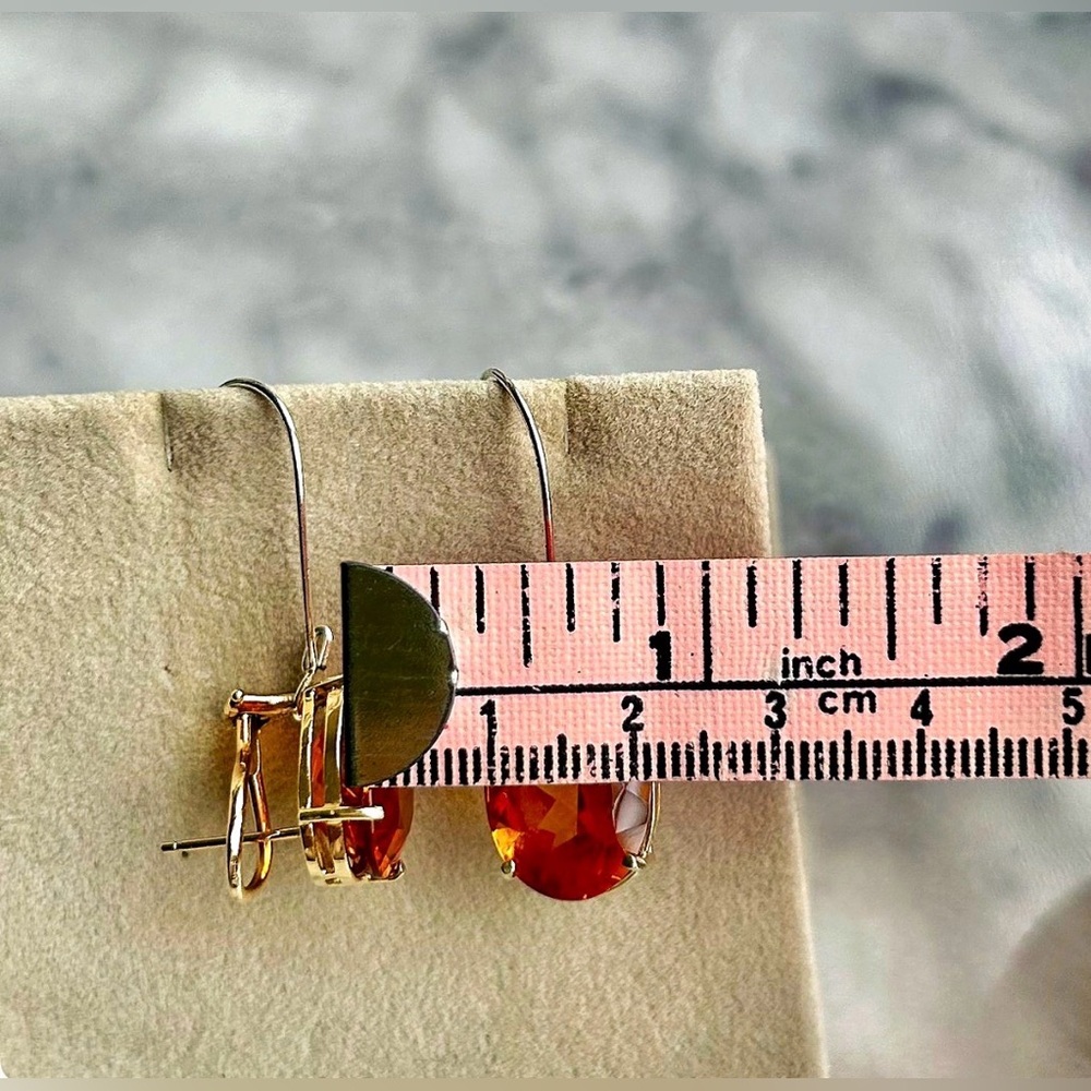 Exquisite Oversized AAA Madeira Citrine & 14K Gold Lever Back Earrings - Picture 9 of 15